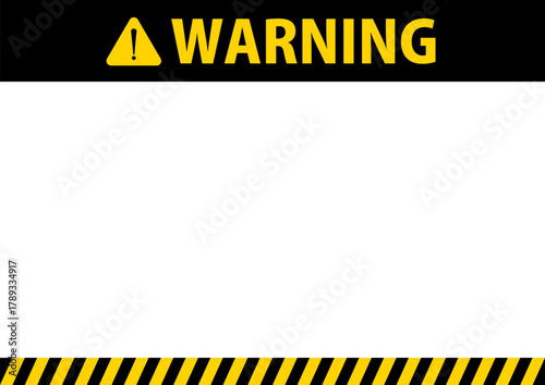 WARNING 危険 警告 イメージ タイトル フレーム素材 白銀比 A4サイズ対応可