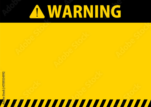 WARNING 危険 警告 イメージ タイトル フレーム素材 白銀比 A4サイズ対応可