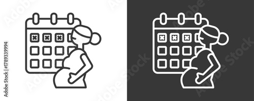 Maternity Icon Set Vector Collection Isolated In Black And White