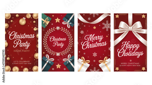 Festive Christmas party invitations, ideal for holiday events and celebrations