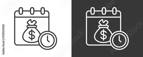 Payday Icon Set Vector Collection Isolated In Black And White