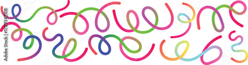 Vibrant abstract gradient waves and playful hand drawn doodle elements for banners and advertisements, vector illustration