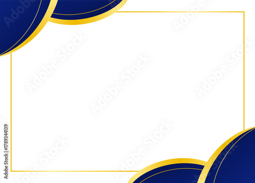 Clean elegant border frame in blue and gold gradient style