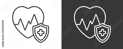Health Insurance Icon Set Vector Collection Isolated In Black And White