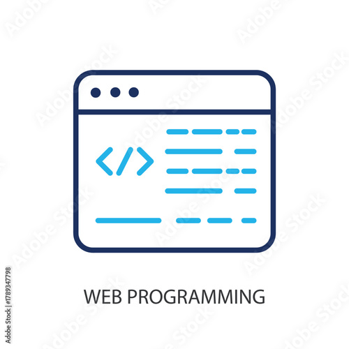 Web programming thin line icons. Original vector illustration.