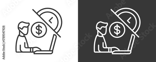 Part Time Icon Set Vector Collection Isolated In Black And White