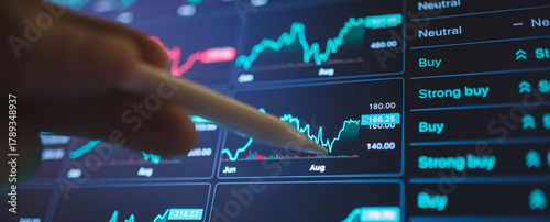 Analyzing stock market data on a digital tablet with a stylus