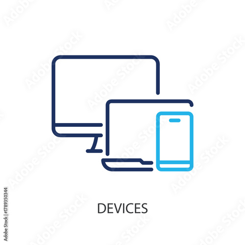 Devices thin line icons. Original vector illustration.