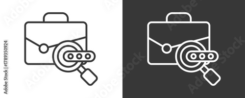 Job Search Icon Set Vector Collection Isolated In Black And White
