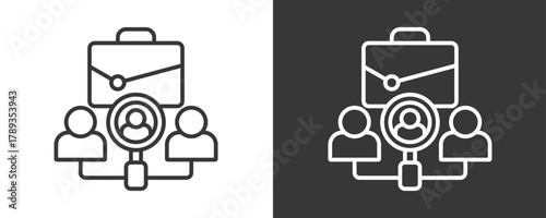 Job Seeker Icon Set Vector Collection Isolated In Black And White