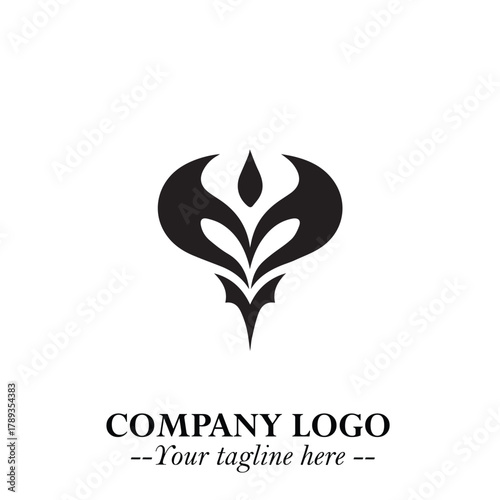 Head of Vampire Logo Symbol in Black on the White Background with Gothic Horror Vector Design