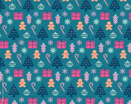 クリスマスイラストパターン　背景・模様・ラッピング