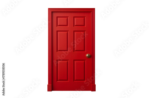Red Door Isolated on Transparent Background