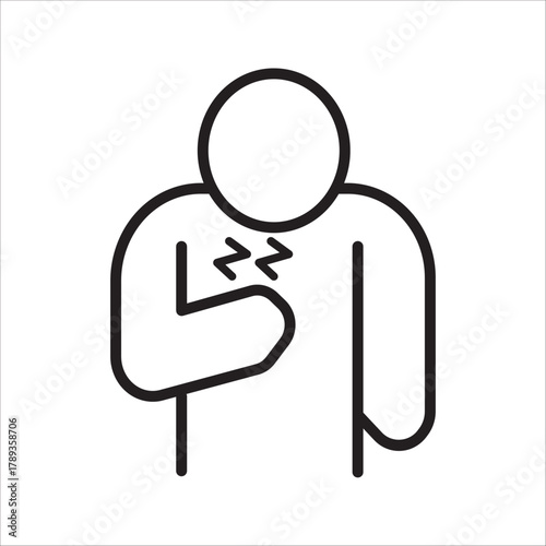 

Heart attack linear icon . Myocardial infarction. Cardiovascular disease. vector illustration on white background

