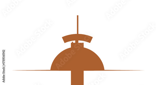 Stylized brown silhouette of an architectural dome structure icon