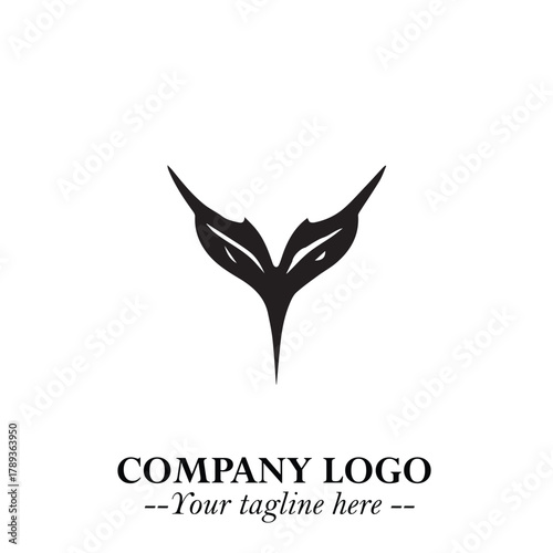Head of Vampire Logo Symbol in Black on the White Background with Gothic Horror Vector Design