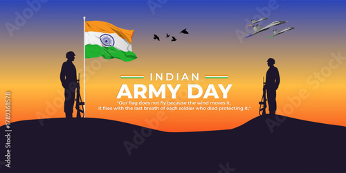 Vector illustration of Indian Army Day social media template