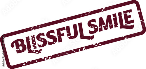 A textured maroon Blissful Smile stamp marking a happy and joyful feeling