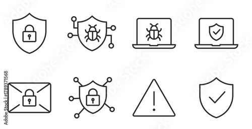 Security Icons – Vector Shield and Lock Symbols for Privacy and Data Protection