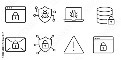  Security Icons – Vector Shield and Lock Symbols for Privacy and Data Protection