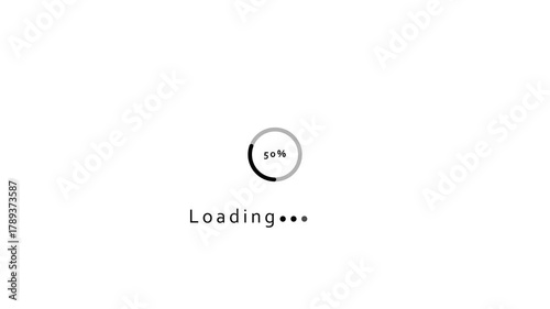 Minimalist Circular Loading Indicator with 30 Percent Progress on White Background circle ring