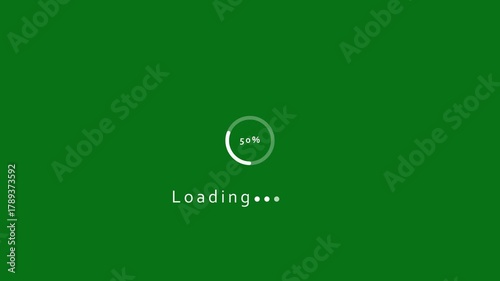 Circular Loading Indicator with 30 Percent Progress on Green Background circle ring