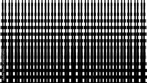 Black and white geometric abstract pattern with vertical and horizontal lines, modern optical illusion background