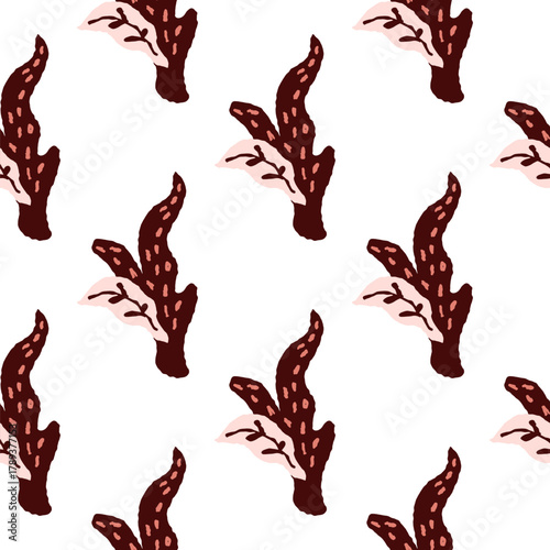 Abstract leaf pattern in earth tones for modern design and textiles