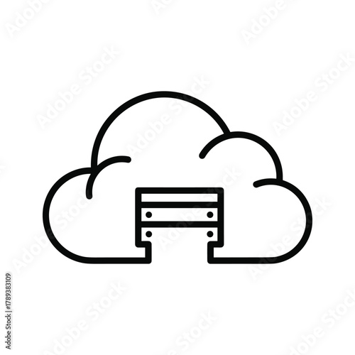 Cloud computing server icon