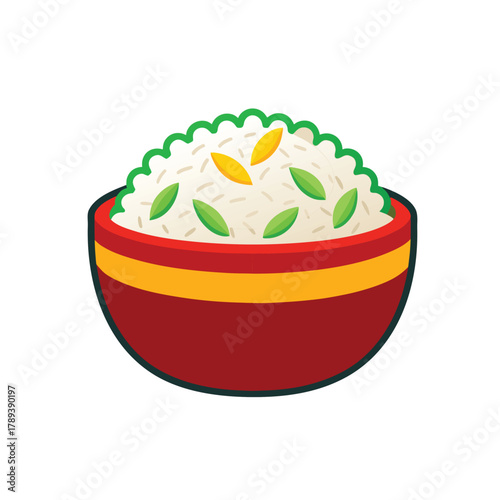 a plate of rice  no background.