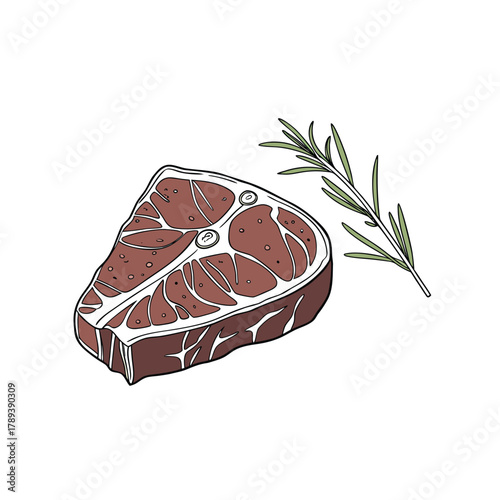 Vector of Raw marbled meat black angus steak ribeye meat