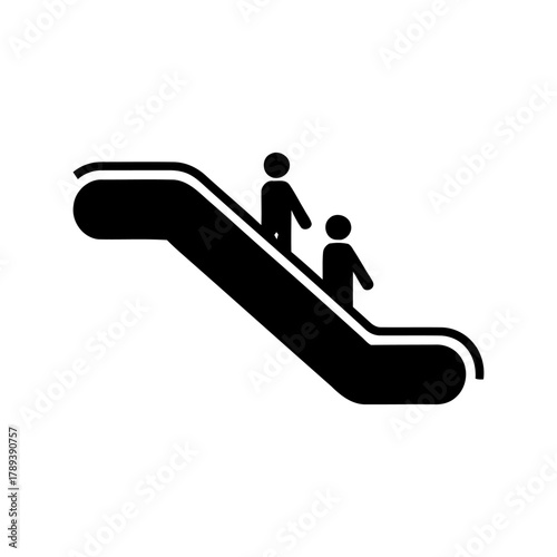 Eskalator Symbol – Minimal Line Icon for Modern Architecture Design