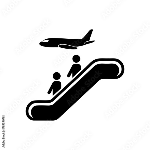 Eskalator Symbol – Minimal Line Icon for Modern Architecture Design