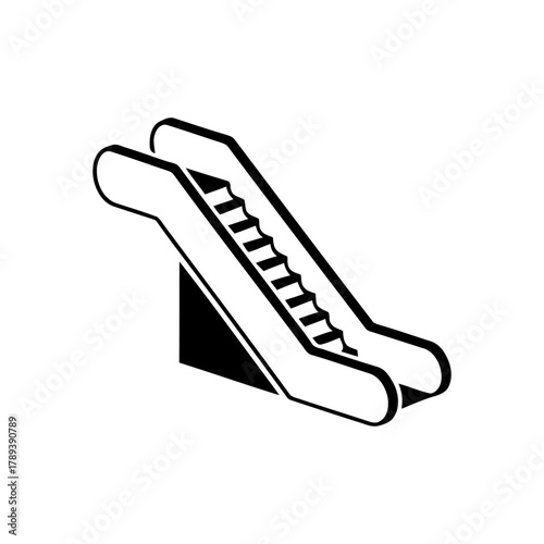 Eskalator Symbol – Minimal Line Icon for Modern Architecture Design