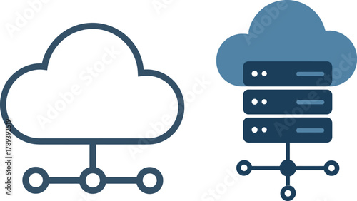 Modern Minimal Concept Representing Cloud Computing and AWS Services with Clean Abstract Technology Style