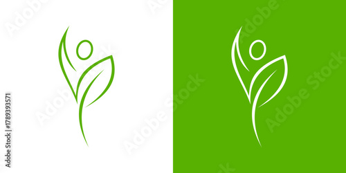 Human Leaf Balance Logo. Health Logo