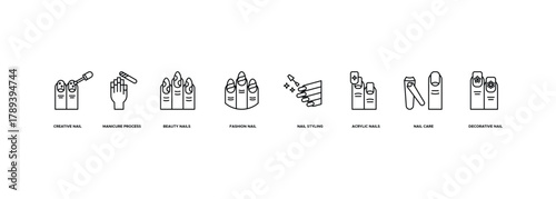 Banner Nail Art Design icon.Creative Nail, Manicure Process, Beauty Nails, Fashion Nail, Nail Styling, Acrylic Nails, Nail Care, Decorative Nail 