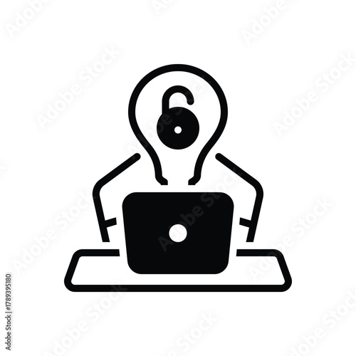 Black solid icon for problem solver