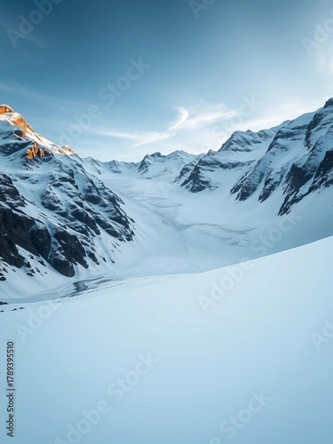 Vast alpine landscape with fresh snow after a potential avalanche,  avalanche,  terrain