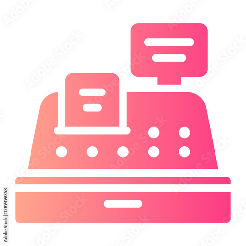 cashier machine gradient icon