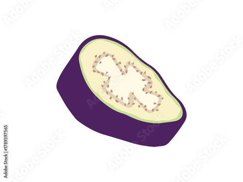 Sliced Aubergine Vegetable Clip Art
