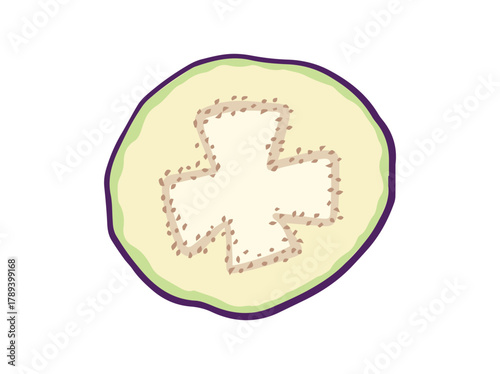 Sliced Purple Eggplant Clip Art
