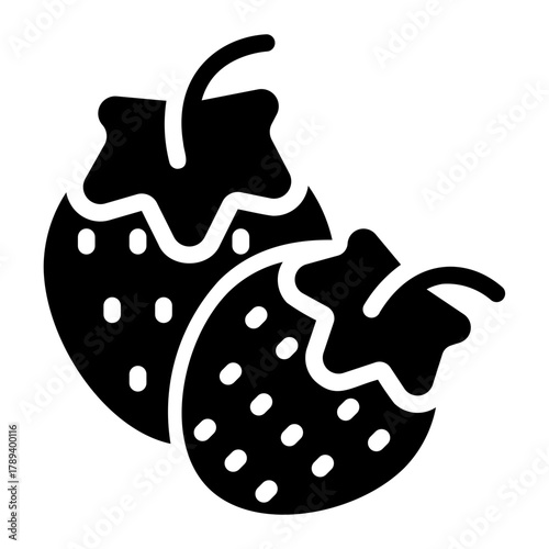 strawberry glyph icon