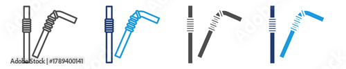 straws icon set multiple style