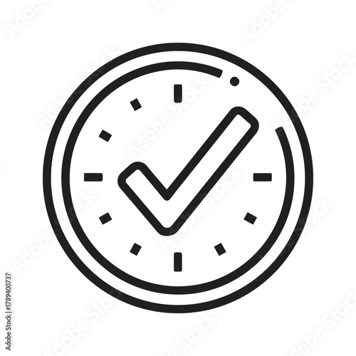 Clock with checkmark icon