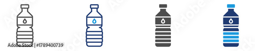 water bottle icon set multiple style