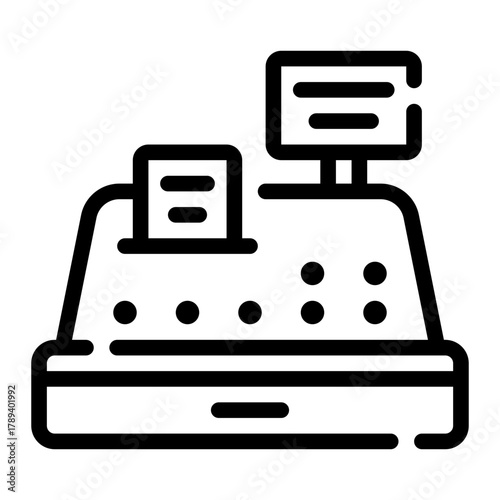 cashier machine line icon