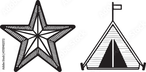 Star and Tent Icon