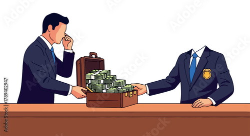 Cash Bribery and Illegal Payment Illustration
