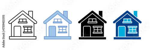 House Icon Set Multiple Style Collection
